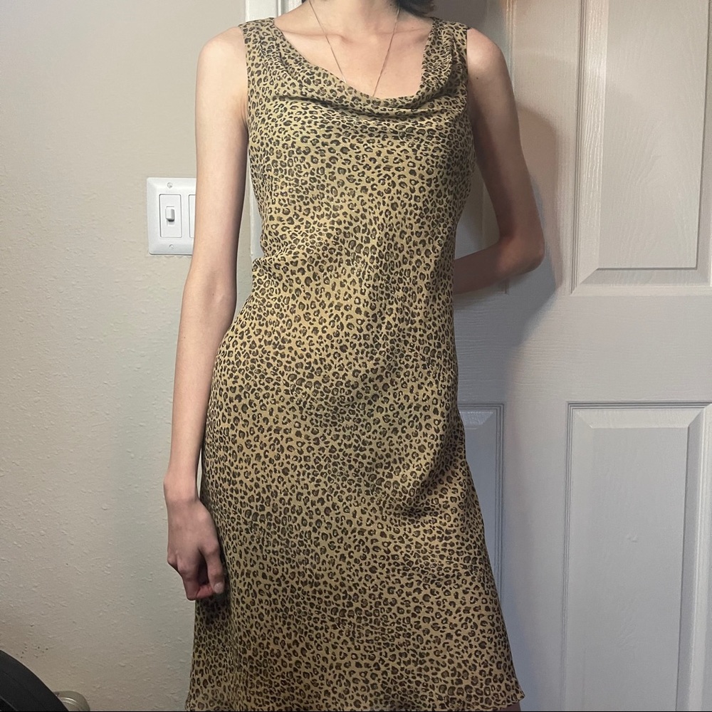 Vintage 100% Silk Ann Taylor Leopard Print Chiffon
